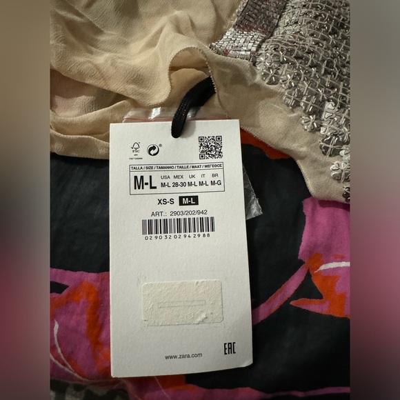 BRAND NEW Zara Limited Edition Contrast Kaftan Style Dress, Size M/L - Picture 11 of 14